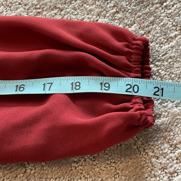 Aritzia Wilfred Eleanora Off-Shoulder Burgundy/Red Blouse, Long Sleeve Sz. Small - Picture 11 of 15